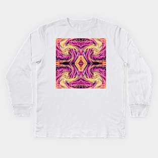 pink tile Kids Long Sleeve T-Shirt